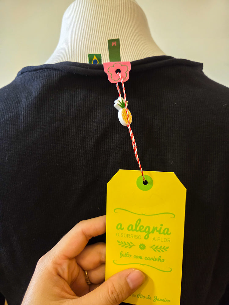 Blusa Farm Preto Liso com Amarração Frontal