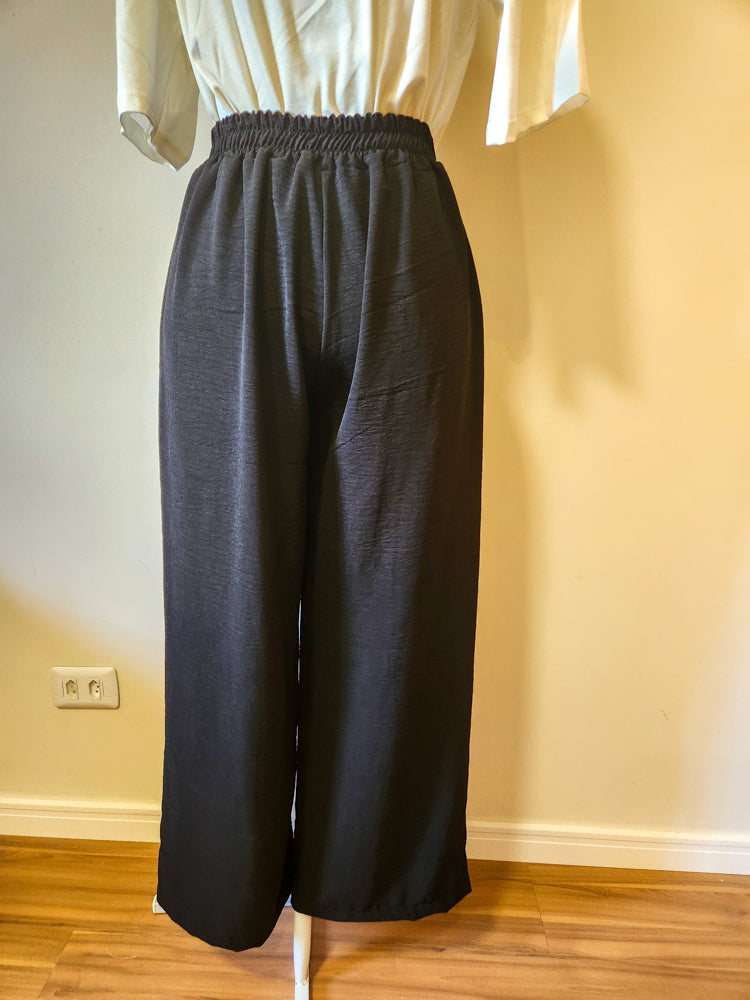 Calça Rosa Boneca Pantalona Preta