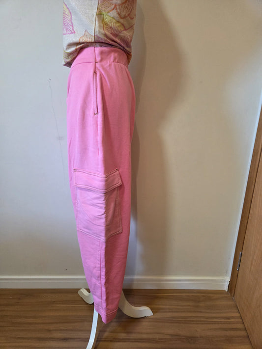 Calça Farm Moletom Rosa Modelo Cenoura