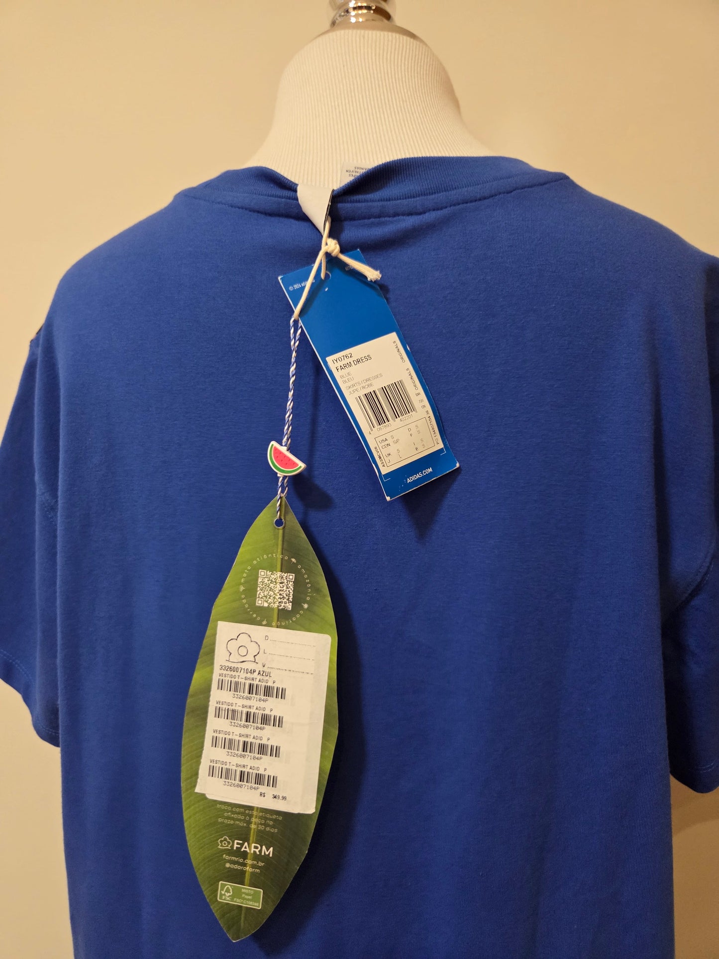 Vestido T-shirt Adidas Farm Azul