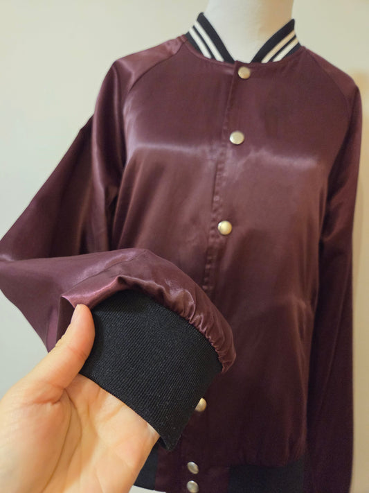 Jaqueta Bomber Forever 21 Men | Vinho Acetinado Flanelada