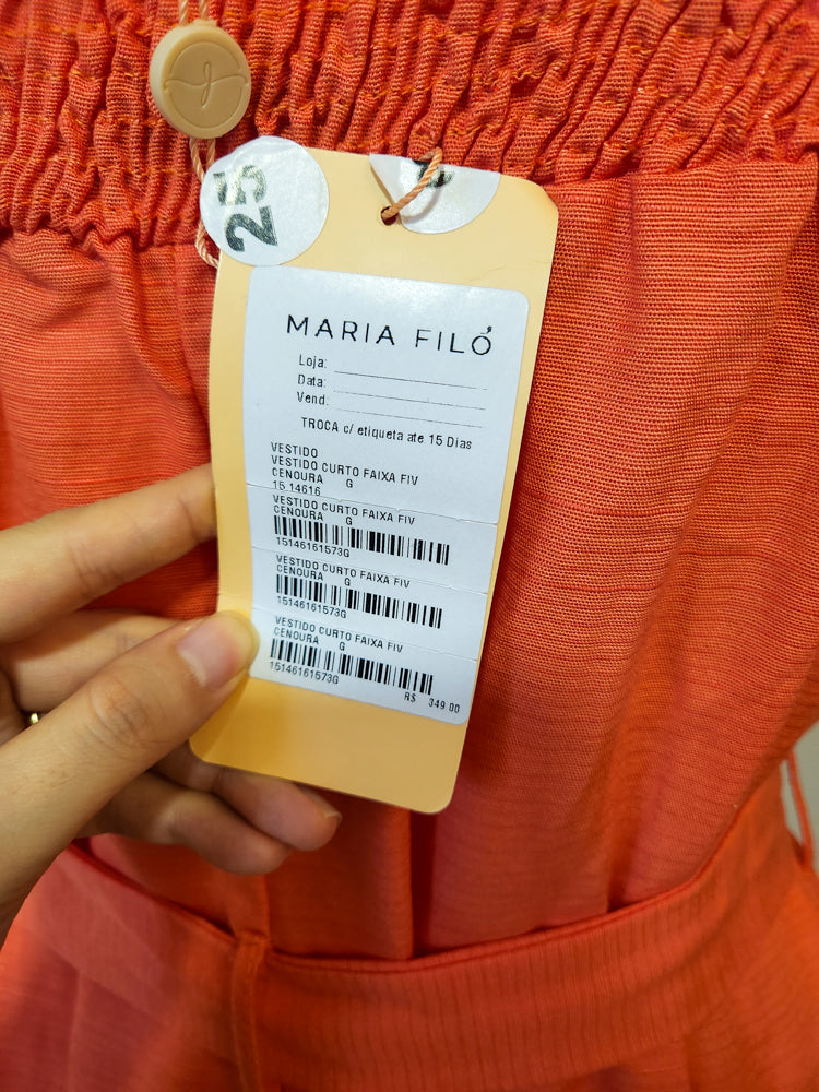 Vestido Maria Filó Alaranjado
