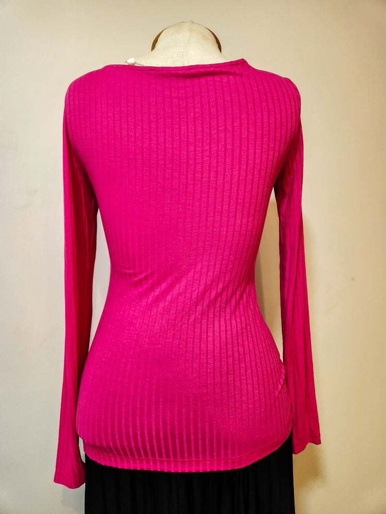 Blusinha Dzarm Pink Canelada de Manga Comprida
