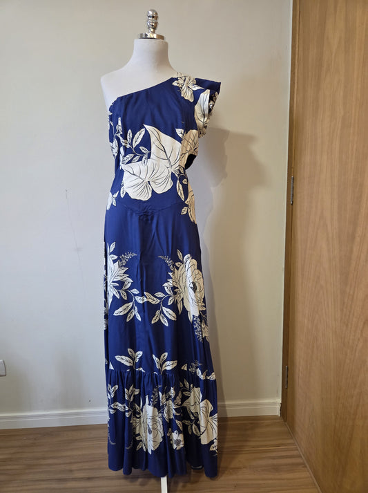 Vestido Farm Azul Floral Jardim Tranquilo