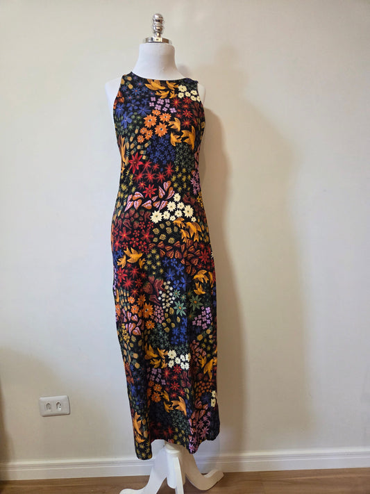Vestido Farm Midi Floresta de Morango Preto