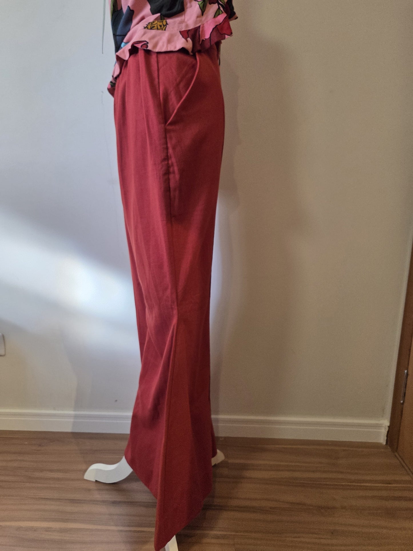 Calça Farm Flare Vermelho Oeste