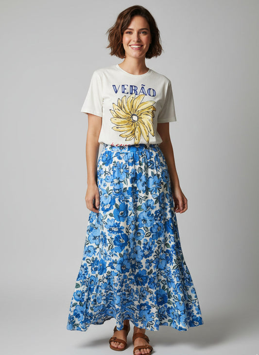 Camiseta Farm Verão Floral Amarelo