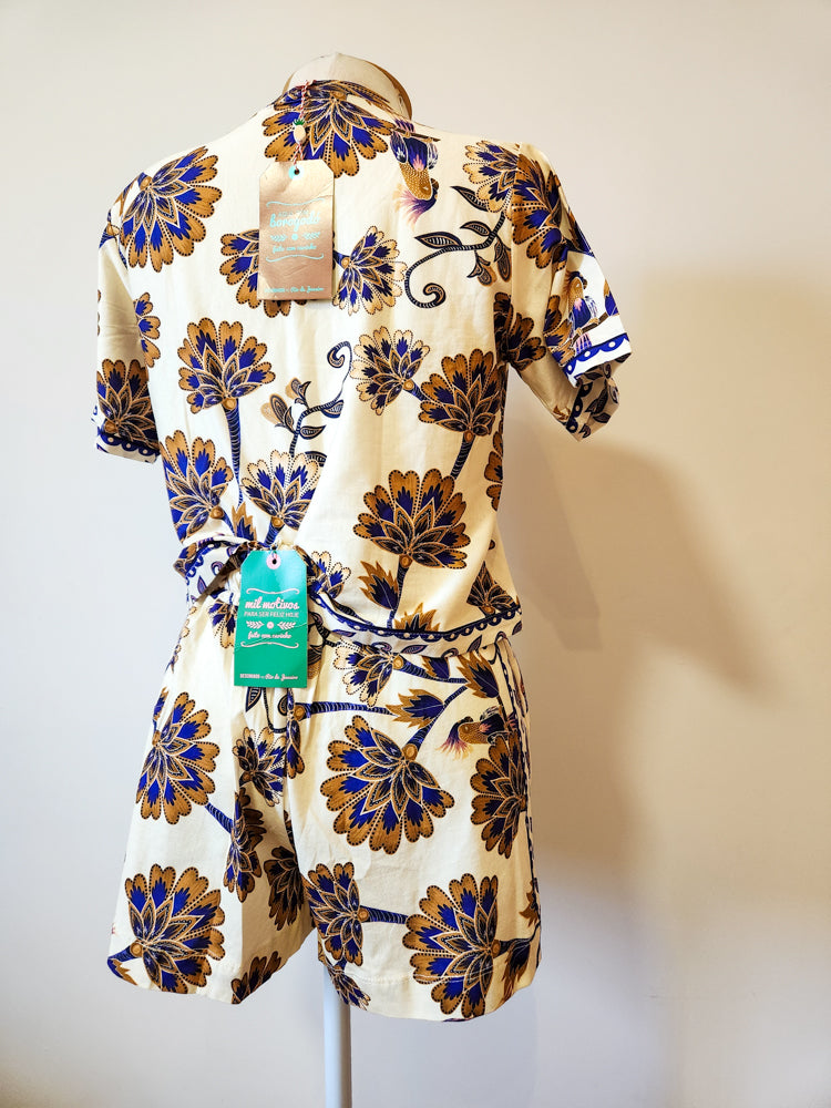 Conjunto Farm Camiseta e Shorts Floral Roxo
