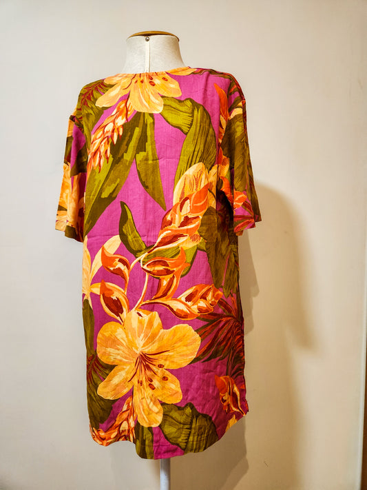 Vestido Santa Mana Floral e Folhagens