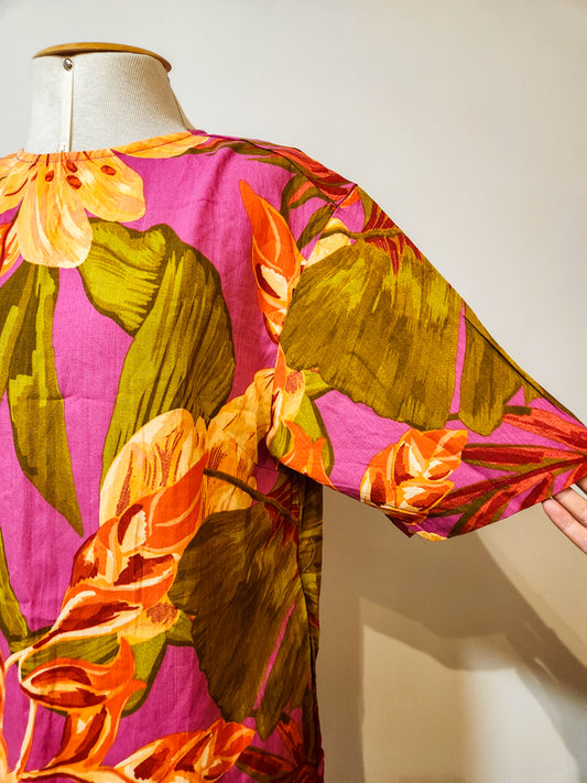 Vestido Santa Mana Floral e Folhagens