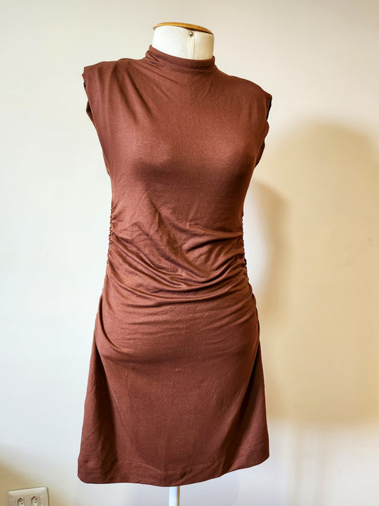 Vestido Farm Marrom Liso