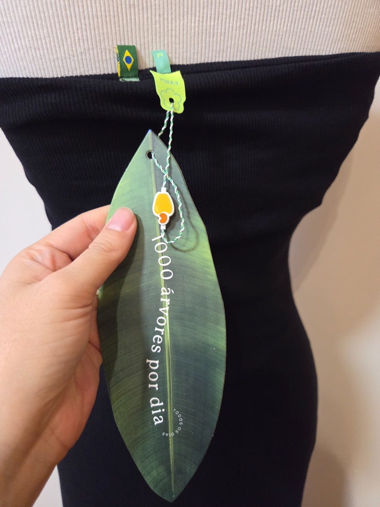 Vestido Farm Longo Tomara que Caia Preto Canelado
