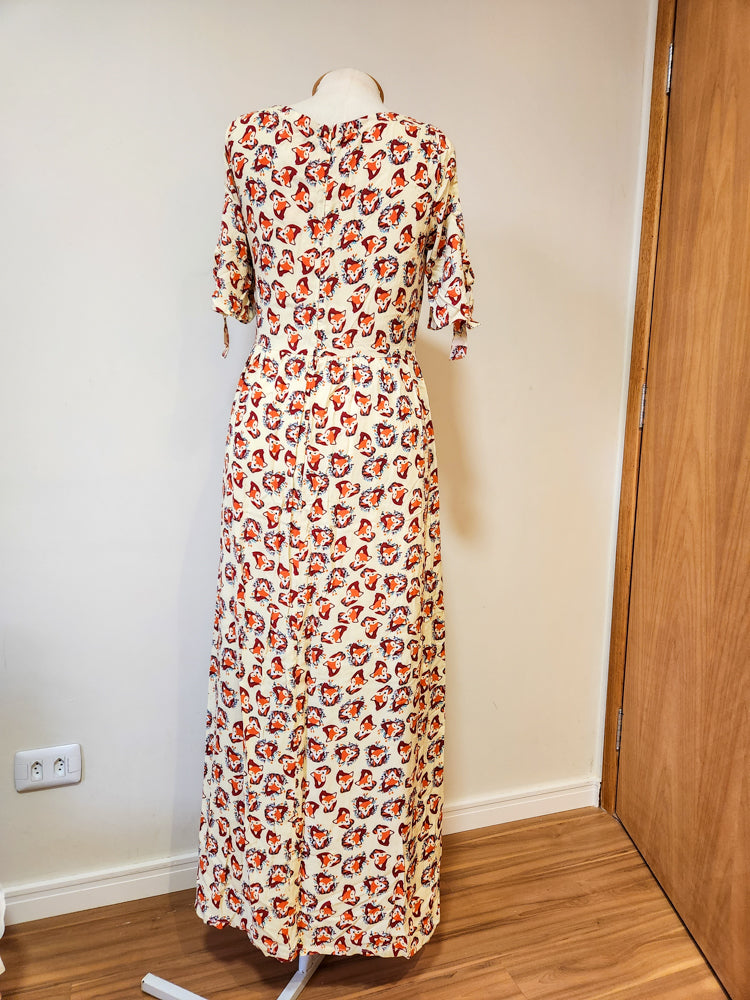 Vestido Kitson Estampa de Raposas