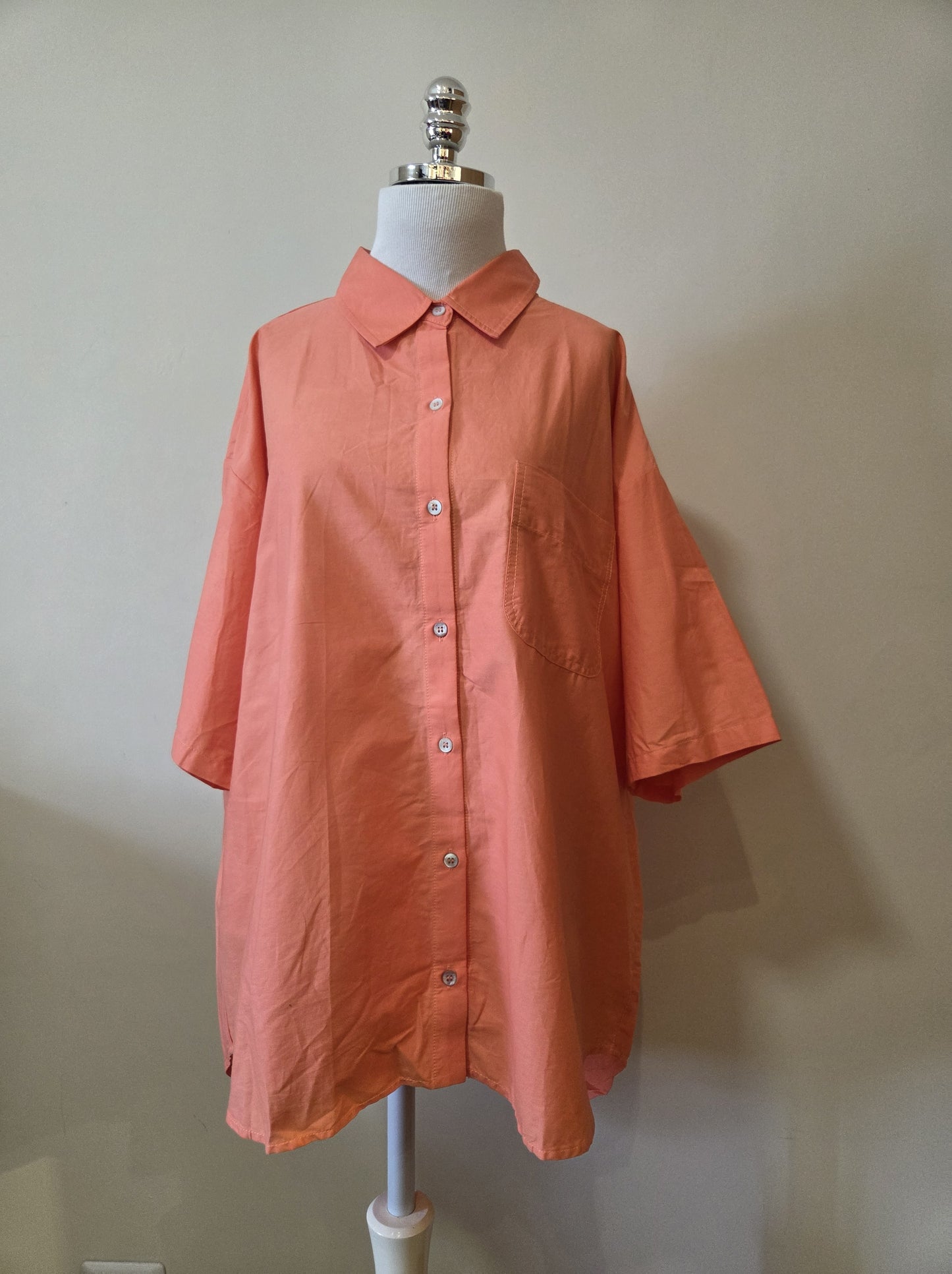 Camisa Farm Laranja Coral Oversized