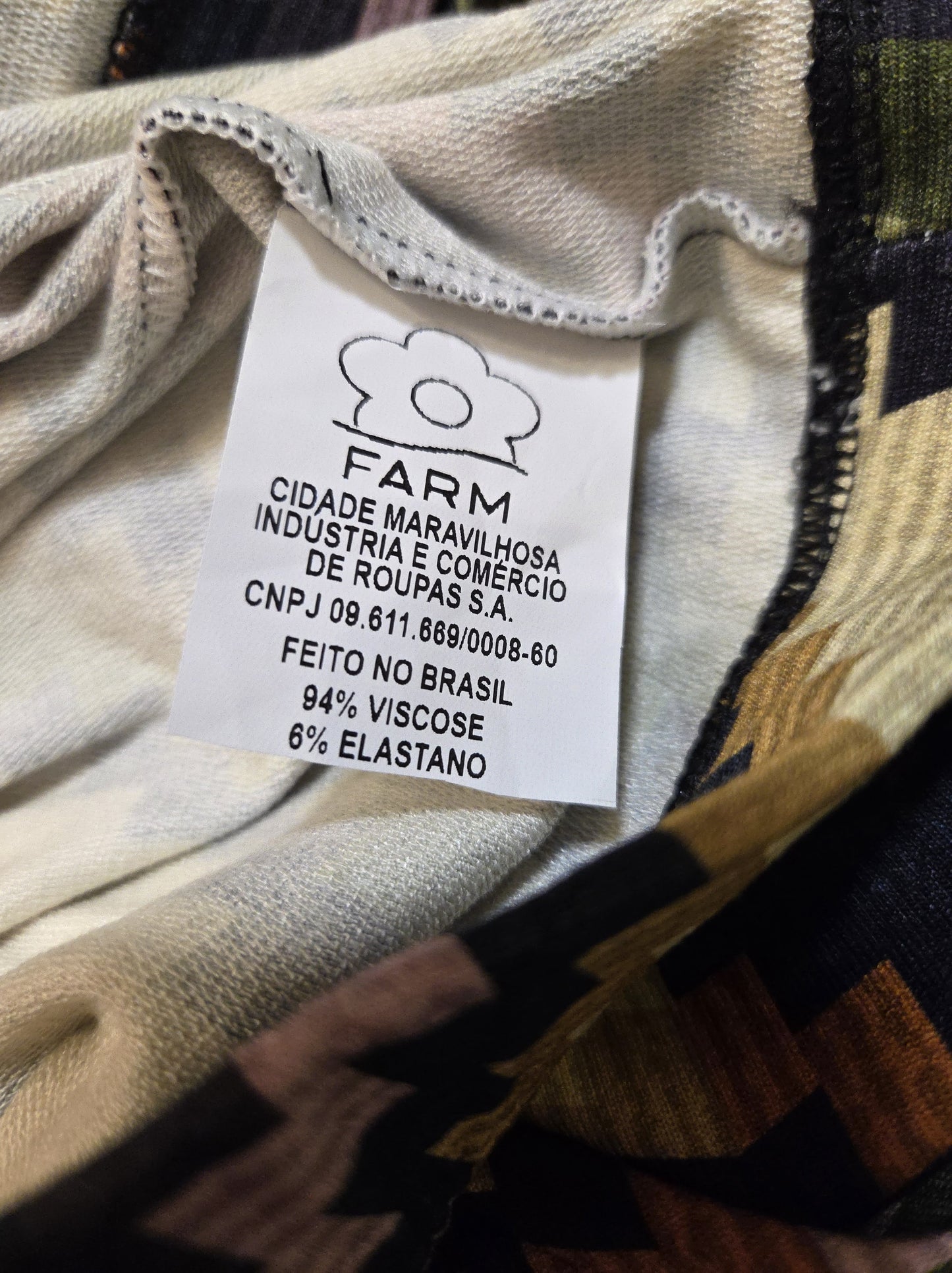 Saia Midi Farm Estampa Étnica Geométrica