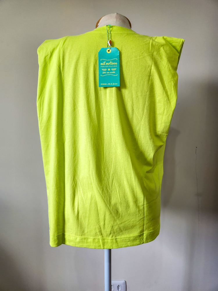 Regata Farm Tropical Mon Amour Verde Lima – Muscle com Ombreiras