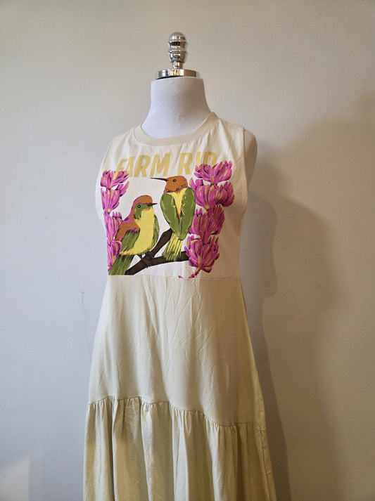 Vestido Farm Passarinhos no Galho