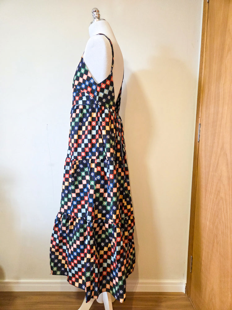 Vestido Farm Cropped Xadrez Florzinhas