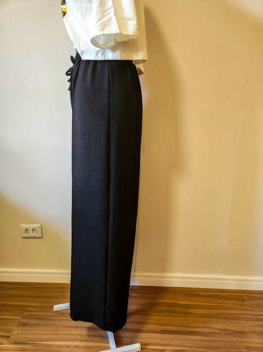 Calça Rosa Boneca Pantalona Preta