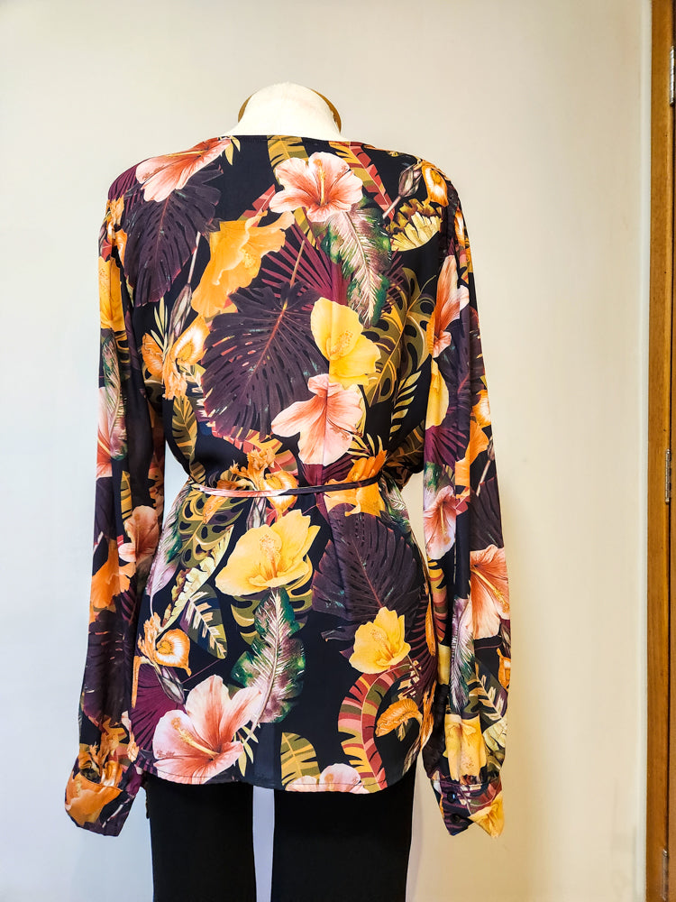 Blusinha Laclô Floral Transpassado
