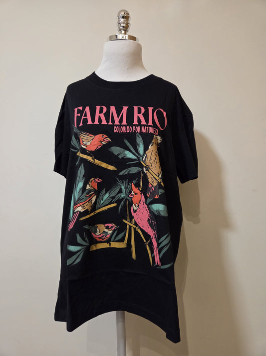 Camiseta Farm Aves Fundo Preto