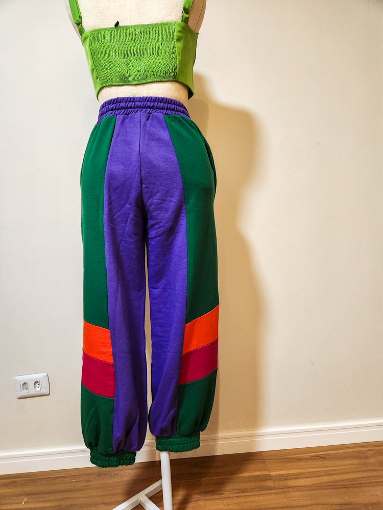 Calça Jogger Farm Patch Moletom Multicolorido