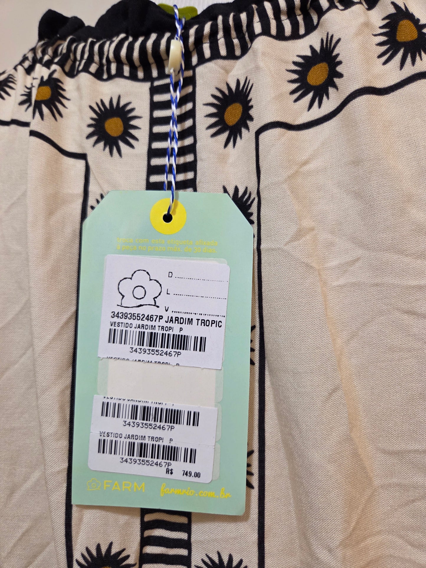 Vestido Farm Jardim Tropical Longo