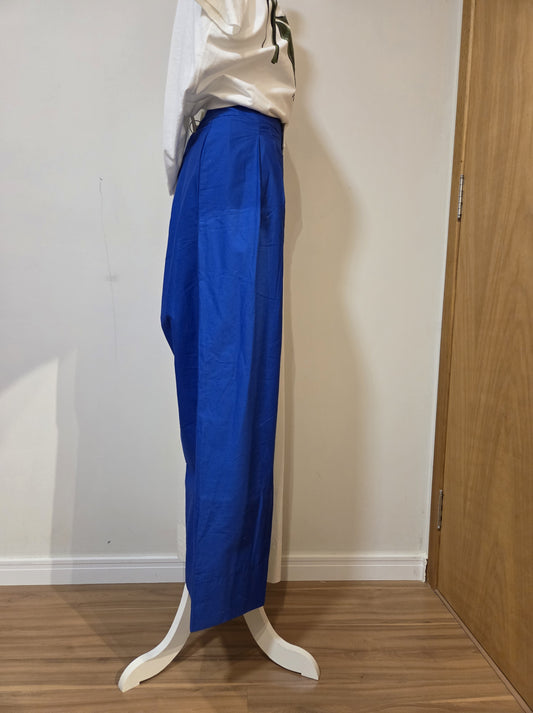 Calça Farm Pantalona Bicolor Azul e Branco