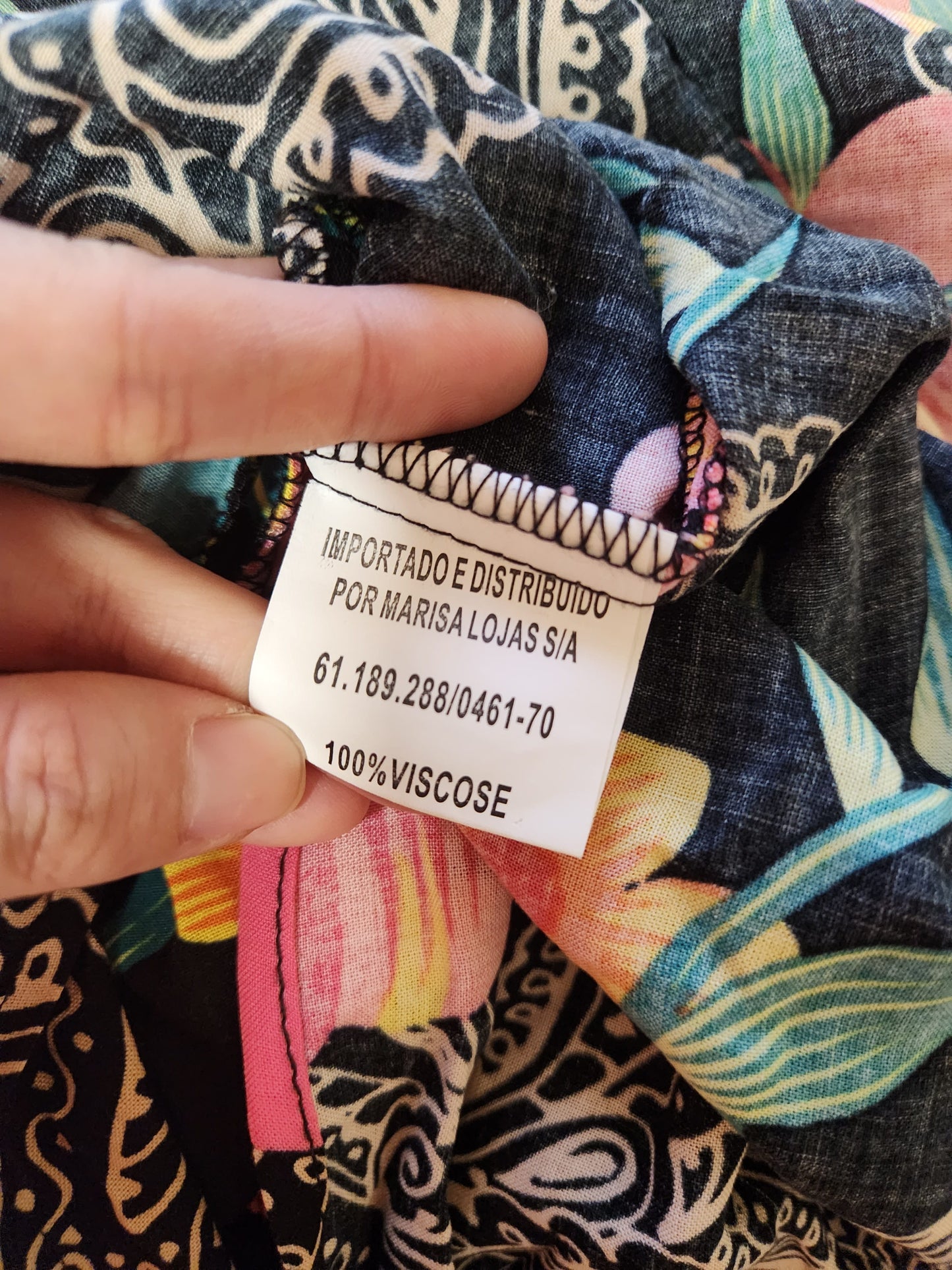 Vestido Marisa Floral com Fundo Preto