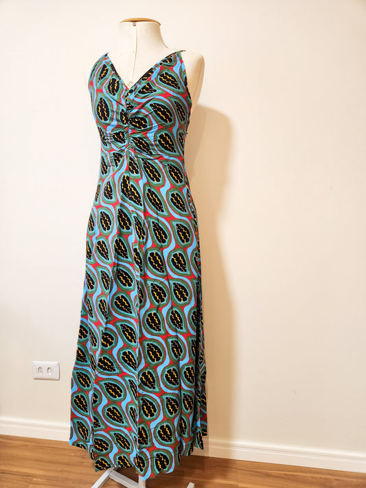 Vestido Farm Urucum Longo com fundo Azul