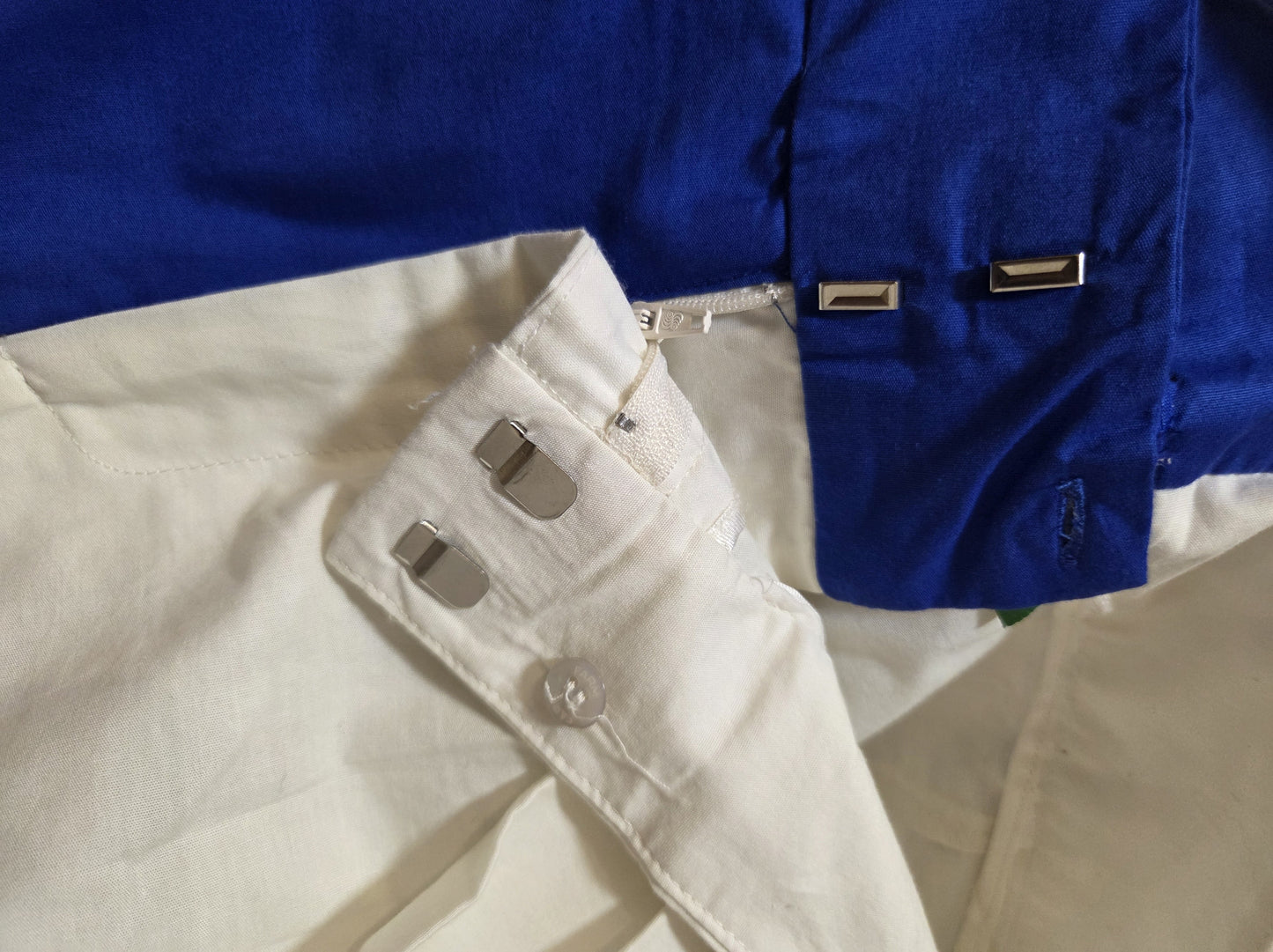 Calça Farm Pantalona Bicolor Azul e Branco