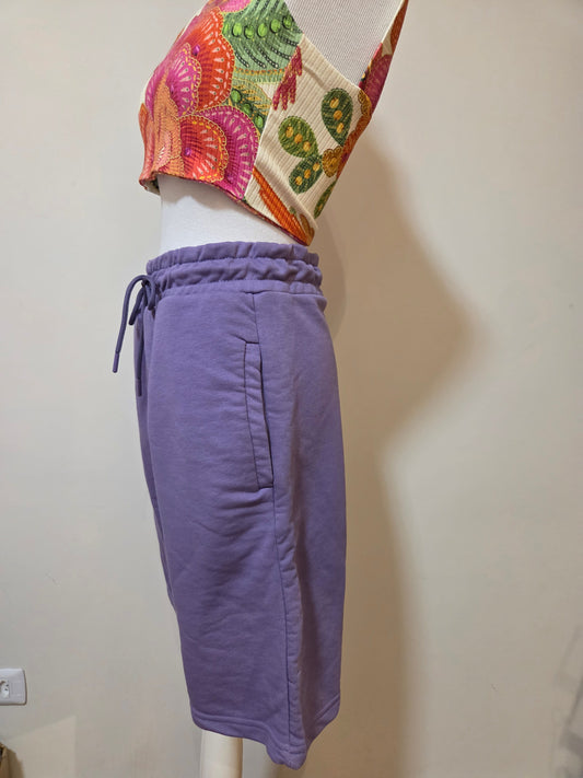 Shorts Zara Moletinho Roxo