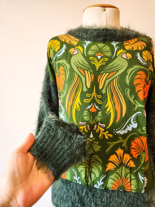 Casaco Farm Casulo Tricot Pelinho Verde