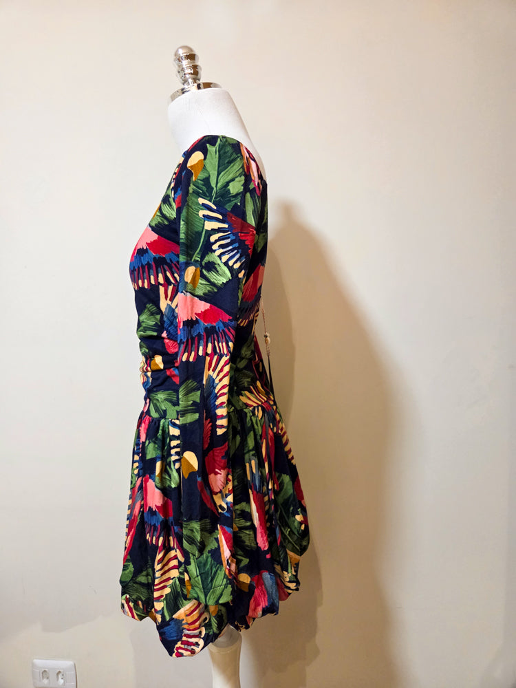 Vestido Farm Modelo Balonê Manga Longa