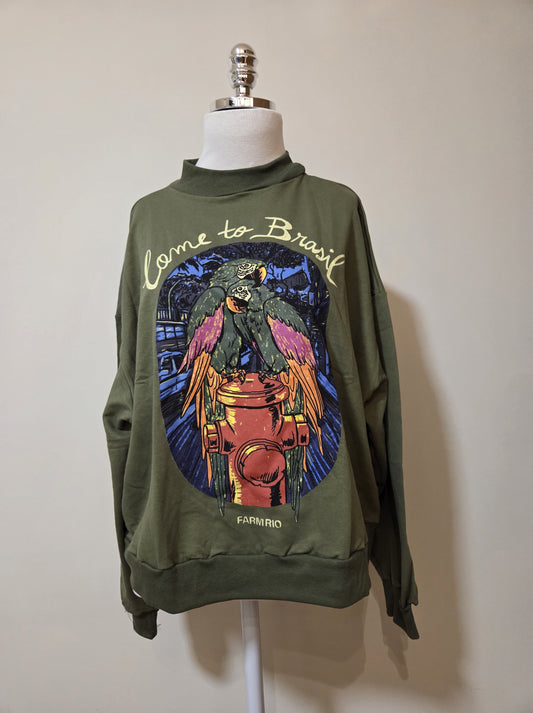 Moletom Farmrio Come to Brasil fundo Verde