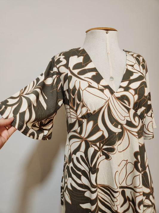 Vestido Zinzane Curto Floral Verde