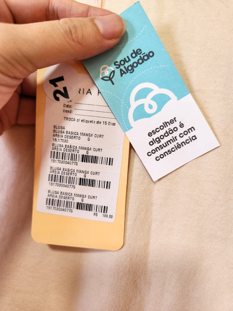 Camiseta Maria Filó Básica Areia Deserto