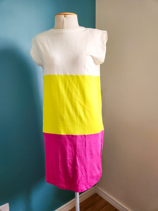Vestido Maria Filó Curto Tricolor