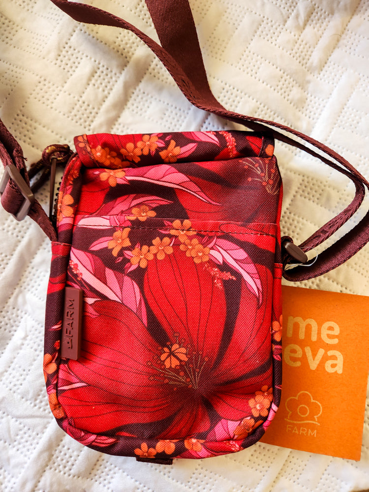 Bolsa Farm Fervo Floral Vermelha