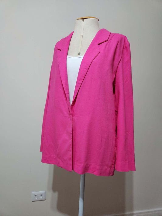 Blazer Feminino Rosa em Viscose e Linho – Dress To