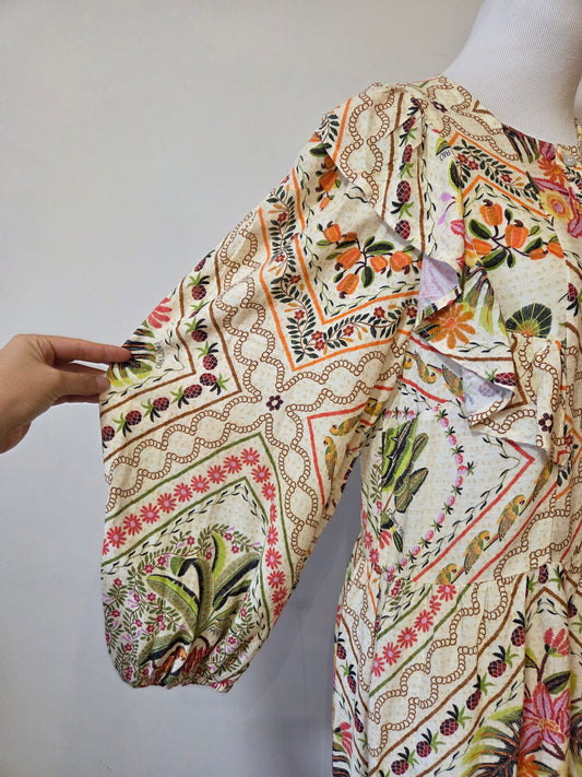 Vestido Farm Curto Paraiso Frutas e Araras