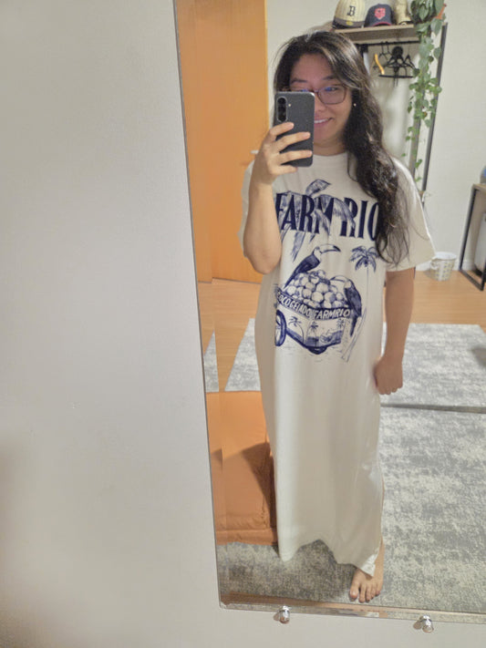 Vestido Farmrio Coco Gelado Azul