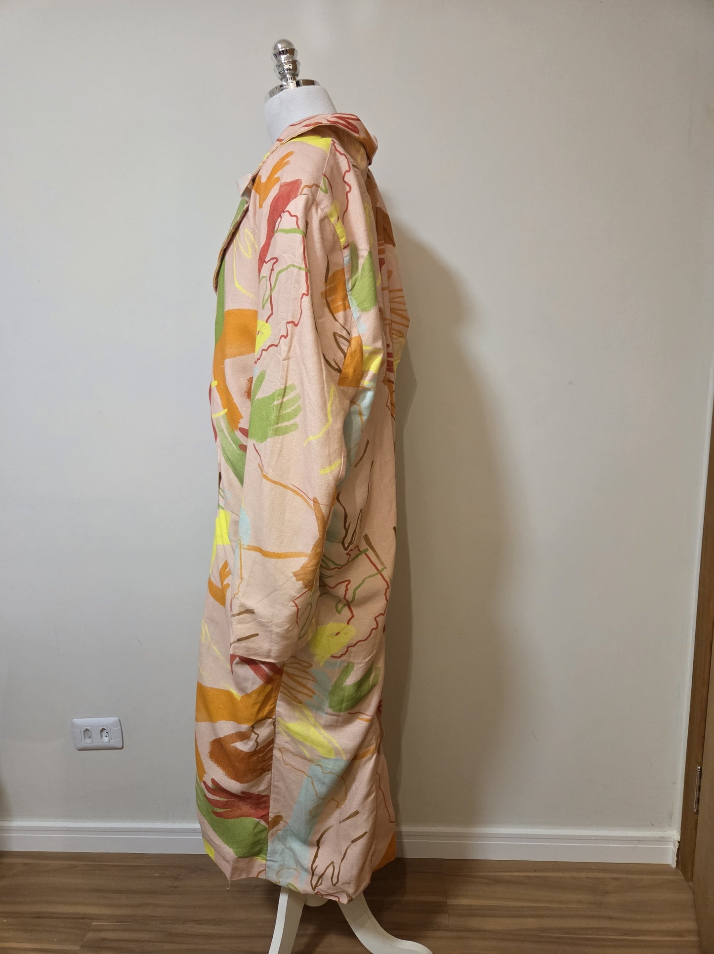 Maxi Blazer Farm Estampa Abstrata Colorida