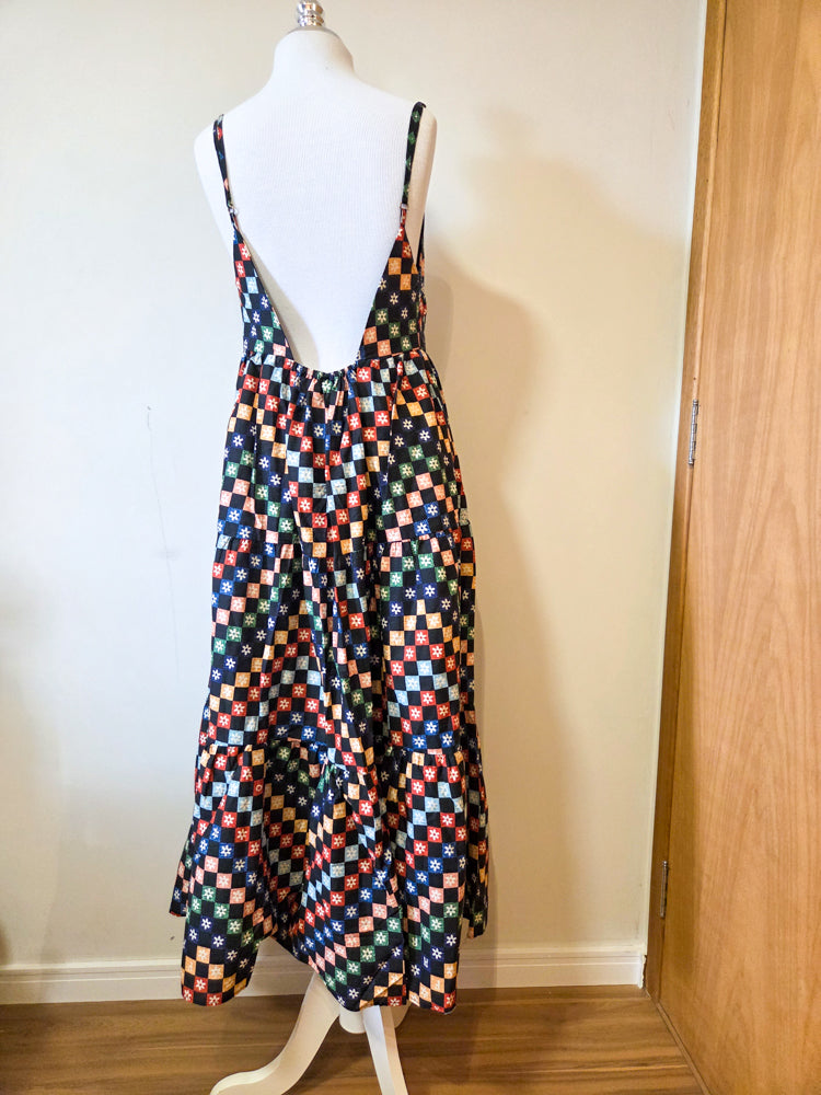 Vestido Farm Cropped Xadrez Florzinhas