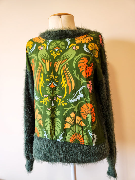 Casaco Farm Casulo Tricot Pelinho Verde