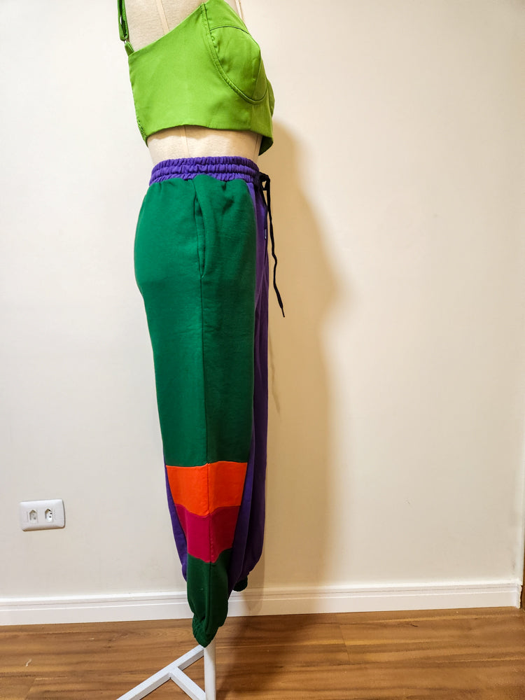 Calça Jogger Farm Patch Moletom Multicolorido