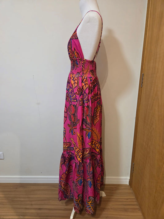 Vestido Farm Folhagem Cool Rosa