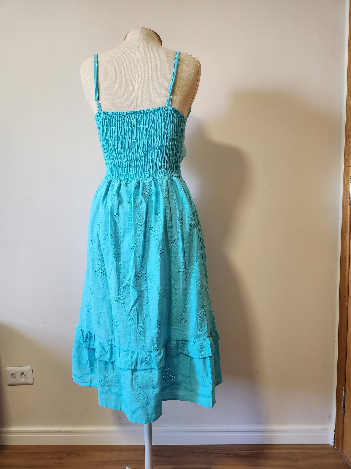 Vestido Rosa Boneca Azul Turquesa Laise