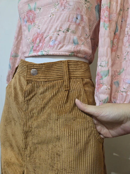 Calça Farm Veludo Cotelê Caramelo