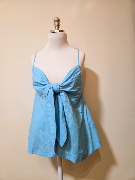 Blusinha Farm Azul Claro Laço Frontal